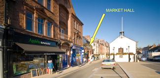 View of entrance to Appleby Market Hall & TIC